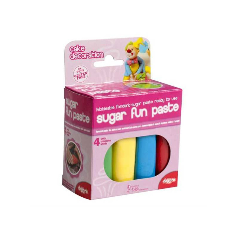 Pack de Pasta de Azúcar Fondant con 4 Colores Básicos 400grs 
