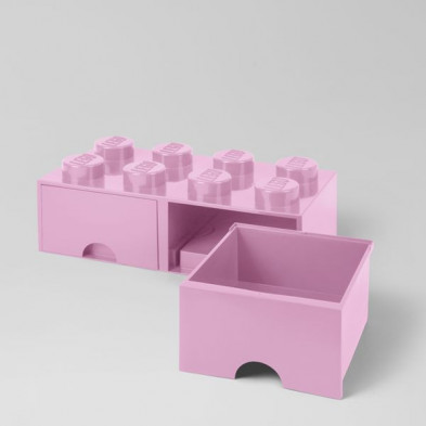 Caja lego rosa en forma de bloque 18x25x25cm 