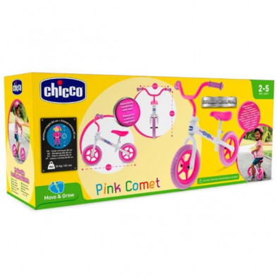 Chicco First Bike - Bicicleta sin pedales con sillín regulable, color rosa,  2-5 años