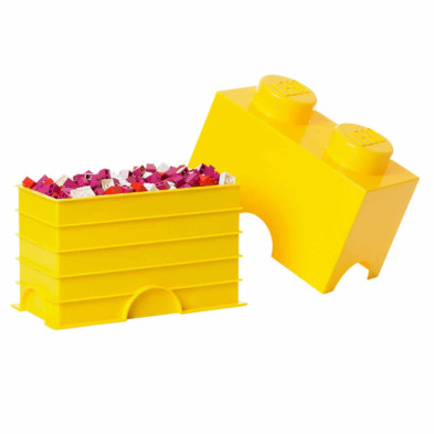 Caja lego amarilla forma de bloque 12.5x25x18cm hipergol