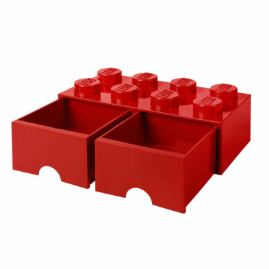 LEGO Caja de almacenamiento de ladrillo verde oscuro 8, 9.8 x 19.7 x 7.1 in